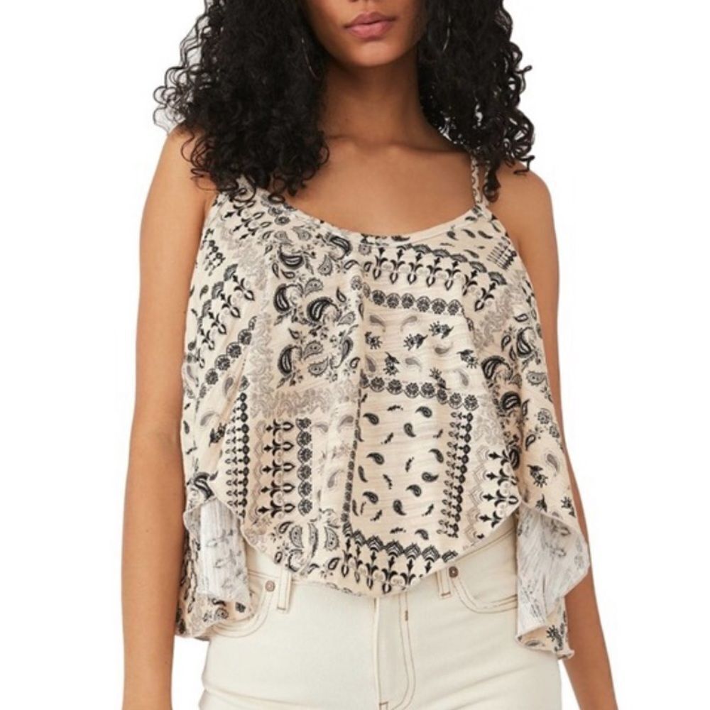 Free People We The Free Hey Girl Paisley Strappy Tank Top